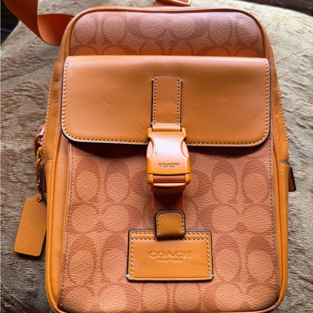 Coach Men's Orange Messenger Bag - Picture 2 of 3